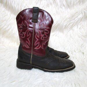 Ariat Delilah Women's Brown Roughout Leather Western Boots 10 B 10031593